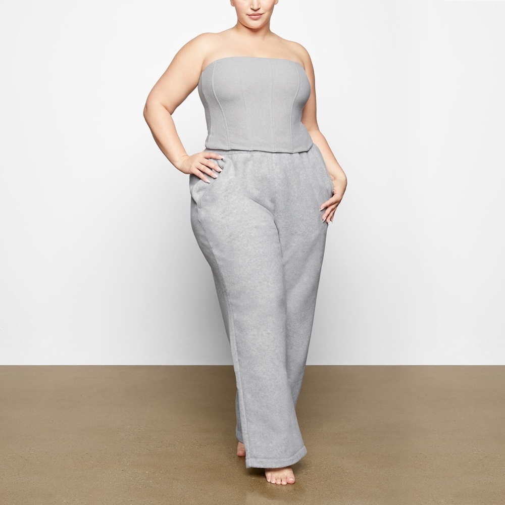 SKIMS FLEECE CORSET in Light Heather Grey NEW